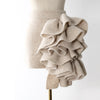 Three Piece Set For Women Lapel Long Sleeve Coat High Neck Vest Spliced Ruffles Skirt Chic Sets Female