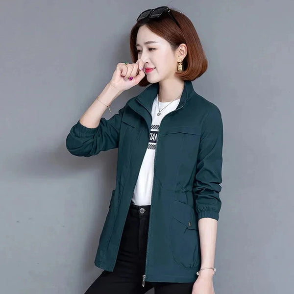 Middle Aged Mother Spring Autumn Loose Women's Short Jacket Elegant Large Size Female Short Outerwear With Lined 4XL