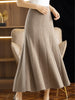 Women Autumn Winter Wool Skirt Long Pleated Skirt 100% Merino Wool Knitwear Grace Soft Dress Korean Style Skirt
