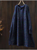 Japanese Vintage Mori Girl Floral Printed Knitted Sweater Pullover Dress Women Autumn O-Neck Long Sleeve Casual Loose Dresses