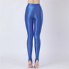 Sexy Women Thin Sheer See Through Pants Elastic Sexy Tight Silk Shiny Pencil Pant Oil Glossy Candy Color Yoga Leggings