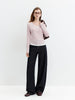 Fall Women‘s High Rise Raw Denim Barrel Leg Jeans, Slim Straight Horseshoe Trousers for Modern Minimalist Style