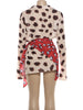 Sexy Single-Breasted Dress Women Silk Scarf Strap Patchwork Full Sleeve Polka Dot Print Hottie Music Festival Bodycon