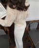 French Style Mohair Cardigan Sweater Women Autumn Sexy Hollow Out Short Knitted Coats Mujer Y2K Chic Design Streetwear Tops