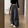 Harajuku Wide Leg Sweatpants for Woman Y2K Bow Lace-Up High Waist Oversized Pants Hip Hop Baggy Gray Sports Trousers Women