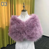 Real Ostrich Feather Wedding Shawl Women Winter Fur Wrap Cape Scarf Fluffy Feather Bridal Shrug Party Stoles Bride Cape Cloak