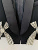 High Street Designer Runway Suit Set Women's Diamonds Beaded Short Blazer Skirt Suit
