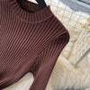 Vestidos Para Mujer Solid Half High Collar Autumn Winter Solid Woman Dresses Korean Sweater Elegant Long Dress