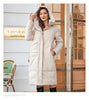Women Winter Coat Long Thick Parkas Zip Up Warm Female Outwear Slant Pocket Drawstring Hem Women's Jackets 1107