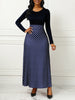 Polka Dot Print Medium Stretch Maxi Dress, Women's Plus High Waist Elegant Long Dress