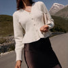 and Elegant Sweater Coat Autumn and Winter Design Sense Temperament Slim Short V-neck Women's Knitted Cardigan