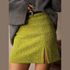 Vintage Solid Suede Skirt Two Piece Set Women Stand Collar Full Sleeve Zipper Jacket Mini Skirts Autumn Lady Streetwear