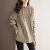 Autumn Winter Splicing Sweater Women Jacket Hooded Loose knitted Sweater Coat Female Thicken Warm Outerwear Top