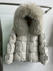 Lagabogy Big Natural Fox Fur Puffer Jacket Winter Clothes Women Thick Warm White Duck Down Coat Female Real Fur Parker