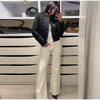 Black Court Style Cropped Jacket For Women Elegant O-neck Long Sleeve Double Breasted Coat Lady Spring Chic Outwear