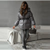 Solid Zipper Drawstring Puffer Jacket Quilted Water-Resistant Loose Winter/Fall Warm Women Outerwear Daily Causal Lady Coat