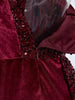 Wine Sequin Evening Dress Elegant Women One Shoulder Draped Split Wedding Party Prom Dresses Bridesmaid Wine Long Gown