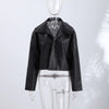Casual Pu Leather Women's Jacket Chic Solid Long Sleeve Stand Collar Female Outwear Autumn Winter Street Short Lady Jacket