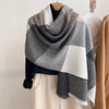 Plaid Scarf Winter Warm Cashmere Women Long Pashmina Foulard Female Scarves Lady Tassel Shawl Wraps Travel Poncho Blanket