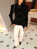 Stand-Collar Satin Frog-Button Jacket Cream Tailored Long-Sleeve Silky Spring Elegant Retro Women Outerwear Blazer