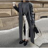 Thin Retro Double-breasted Long Coats Women Casual Loose Woolen Maxi Coat Female Early Autumn Elegant Chic Streewear