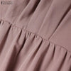 Women Maxi Dresses Elegant Modest Ruffled Collar Tied Waist Long Sleeve Long Dress Muslim Hijabs Abaya Robes S-3XL