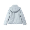 Women Striped Hooded Cotton Jacket Long Sleeve Stand Zipper Buttons Thickening Padded Jackets Winter Casual Coat