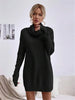 Women's Autumn Winter Knit Dress Solid Color Loose Turtleneck Comfortable Sweater Style Gown