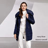 Women's Winter Jacket Hooded Belt Long Parkas Warm Padding Puffer Plaid Quilted Coat Down Jacket Thick Snow Wear