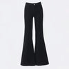 Low Waist Boot Cut Jeans For Women Stretch Denim Flared Pants Black Casual Female Bell Bottom Trousers