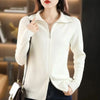 Autumn Winter Long Sleeved Knitted Cardigan Woman Zipper Casual Knitting Sweater Jacket Female Knitwear Top