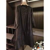 Embossed Pleated Women's Dress Spring Loose Simple Solid Color Long Sleeve Famale Clothing 2DB6616