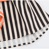 Vertical Stripe Two Piece Outfit Stand Collar Zip Up Jacket Elastic Waist Wide Leg Pants Loose Women Casual High Street Set