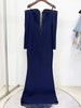 High Street Designer Vestido Women's Diamonds Beaded Slash Neck Off The Shoulders Long Maxi Dress
