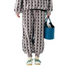 Grey Purple Lamb Wool Pants Women's Winter with Thick Velvet Design and Small Flower Shrink Mouth Pants