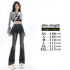 Women Jeans Cotton Denim Flared Pants Elastic Force Vintage Streetwear High Waist Slim Mom Harajuku Trousers Plus Length