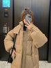 Long Thickened Down Cotton Bread Style Coat Women's Winter Outerwear Korean Loose Long Knee Length Solid Hooded Jacket