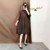 Autumn Style Pleated Autumn Style Women's Loose Large Size Mid-length A-line Dress