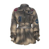 Tie-Dye 2 Piece Set Tracksuit Women Letter Print Zip Jacket+Waistband Puffy Skirt Matching Street Casual Vintage Suit