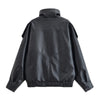 Women Autumn Jackets Asymmetric Button Pocket Long Sleeves Black Loose Zipper Jackets Female High Street Coats