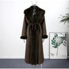 Fluffy Faux Fur Long Coats With Belt Women Winter Thicken Long Sleeve Lace Up Jackets Female Street Chic Outerwear