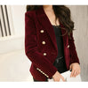 Brand Spring Women Slim Velvet Blazer Jacket Double Breasted Simple Lady Blazers High Grade OL Clothing