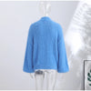 Women Sequined Fluffy Knit Cardigan Zip Up Stand Collar Loose Long Sleeve Sweater Jacket Autumn Party Casual Outerwear