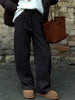 Thick Warm Straight Pants For Women Office Brown Wide Leg Trousers High Waist Women's Loose Pants For Ladies Spring