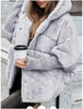 European American Women's Solid Color Casual Simple Basic Spliced Hooded Quilted Coats Female Parkas Clothes