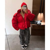 Women Brown Drawstring Waist Puffer Jacket Stand Collar Warm Cotton Padded Coat Casual Oversized Winter Parka Outerwear