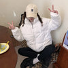 Women Parkas Turtleneck Full Sleeve Thick Coats Short Coat Solid Zipper Spliced Jackets Pocket Casual Elegant Lady Winter