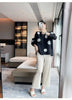 Color Contrast Polka Dot Print Pleated Cardigan Blouse Versatile Shirt Women's Short Coat Spring 2DE391