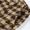Retro Suede Coats High-waist Shorts Set Women's Plaid Full Sleeves Short Zipper Jackets Autumn Winter Ladies Outwear