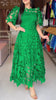 Elegant Lace Dress Irregualr Length Wedding Guest Bridal Shower for Bride Midi O Neck Hollow Out Women Classy Business Party